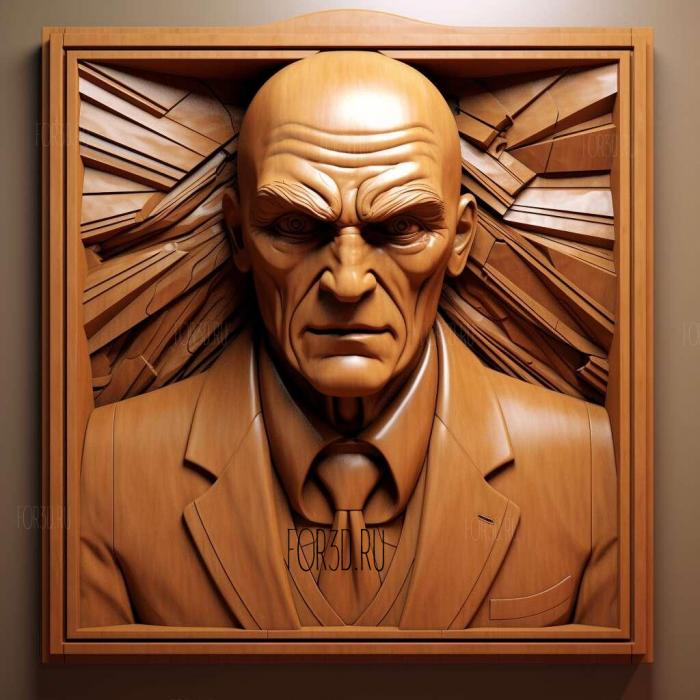 Agent 47 3 stl model for CNC